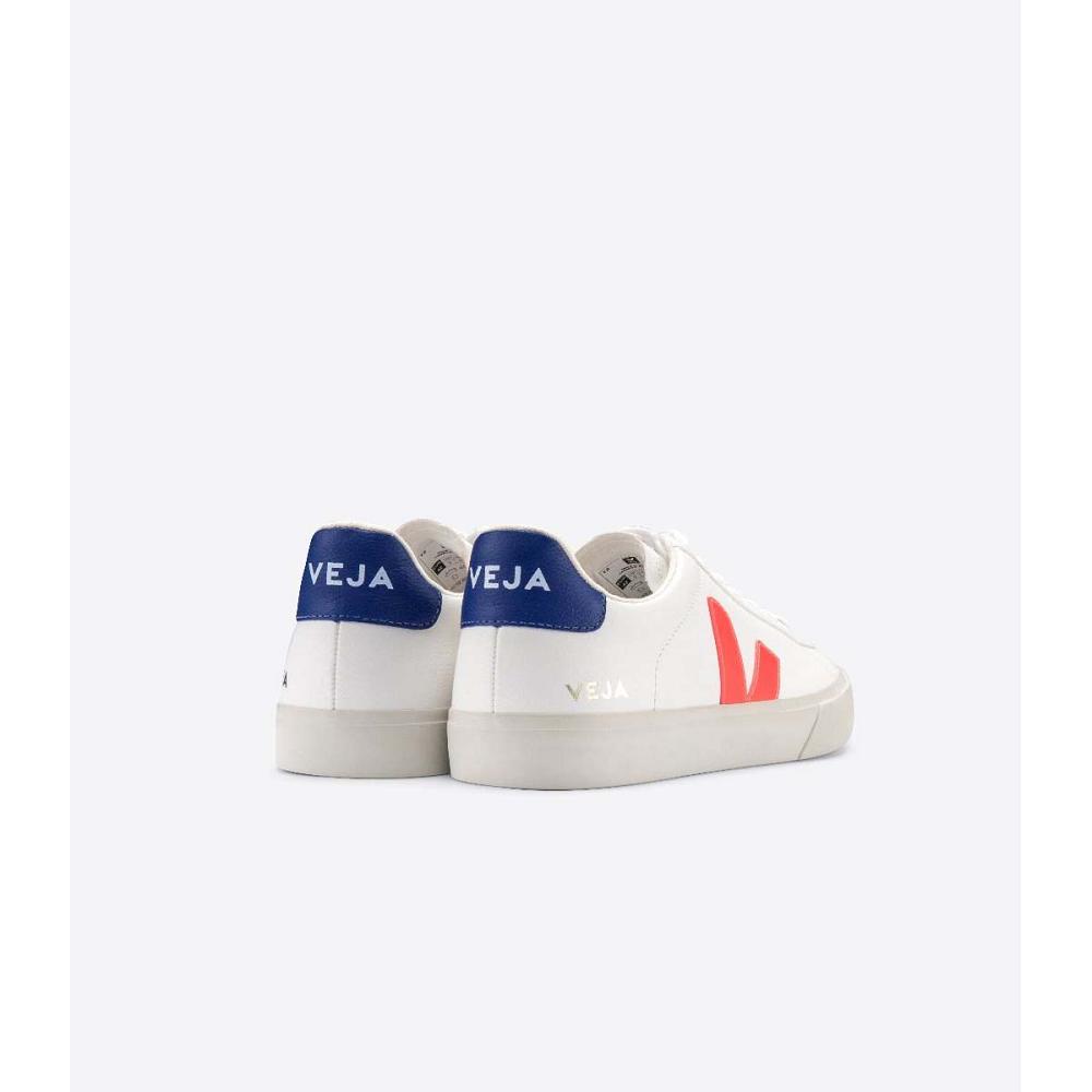 Low Tops Sneakers Barbati Veja CAMPO CHROMEFREE White/Orange/Blue | RO 297WNB